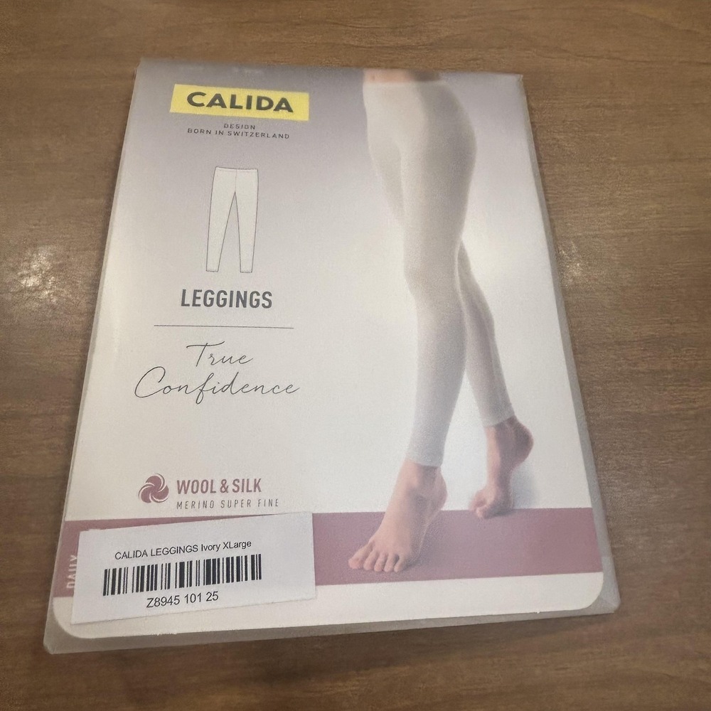 CALIDA Leggings Womens XL White Wool Silk Knit Thermal Ankle Base Layer